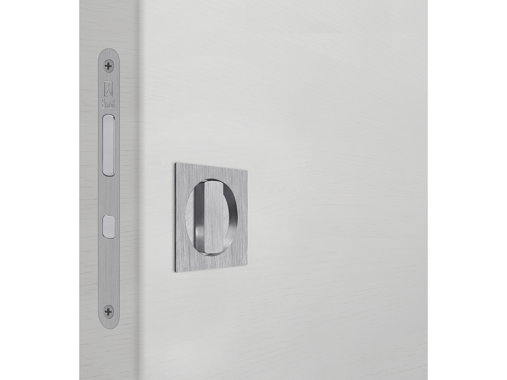 Maniglia Incasso Quadra Porta Scorrevole modello Easy TQN.8 d.60x60/48 con Nottolino+G500T Serratura E50 varie finiture | Bonaiti - immagine 8